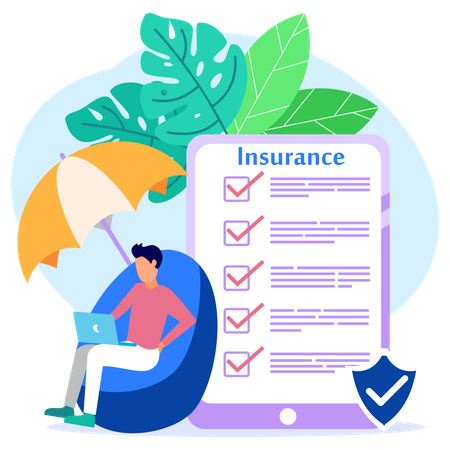 Man with Health insurance  Illustration