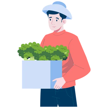 Man with Healthy eating  Illustration