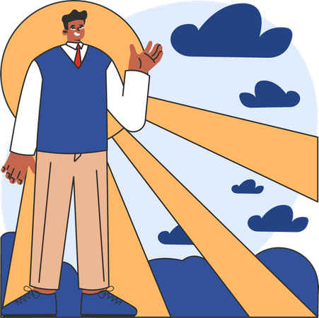 Man with high power  Illustration