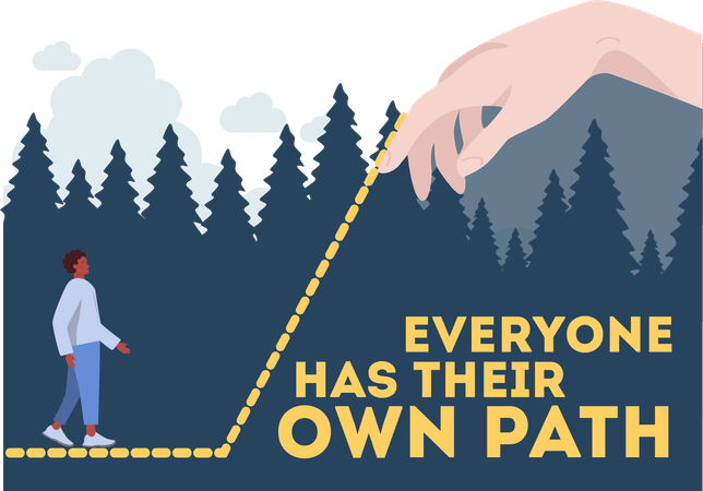 Man with his own path  Illustration