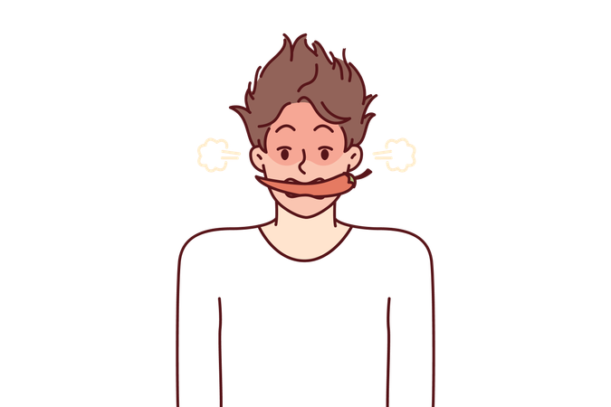 Man with hot chili  Illustration