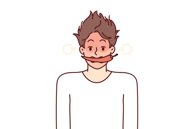 Man with hot chili  Illustration