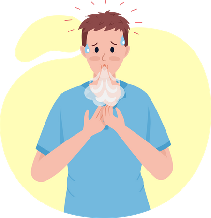 Man with hypoxia Illustration