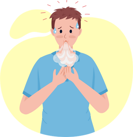 Man with hypoxia  Illustration