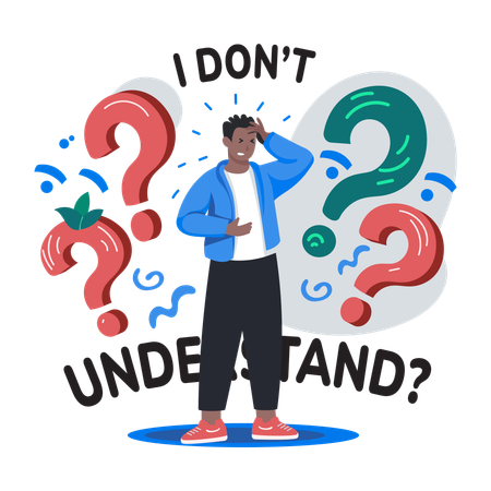 Man with i dont understand  Illustration