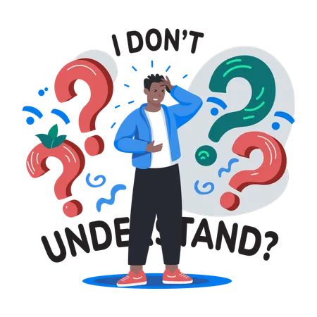 Man with i dont understand  Illustration