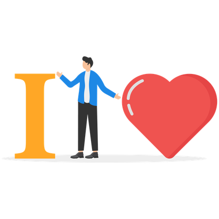 Man with i love you sign  Illustration