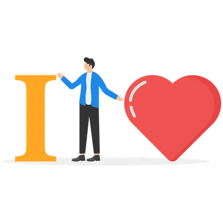 Man with i love you sign  Illustration