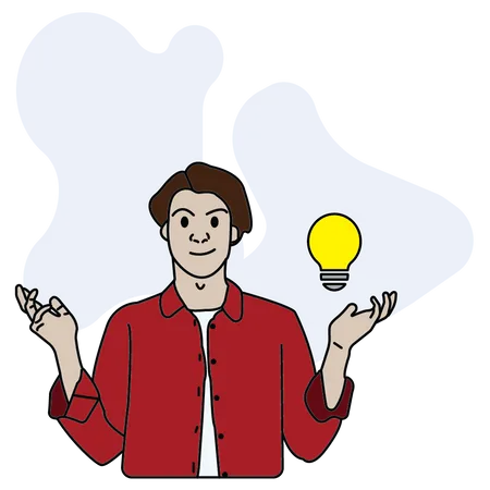 Man with Idea  Illustration