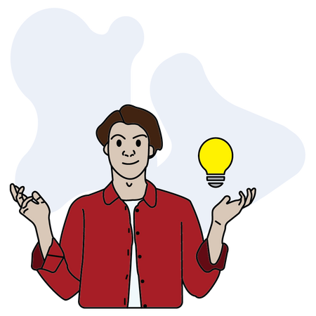 Man with Idea  Illustration