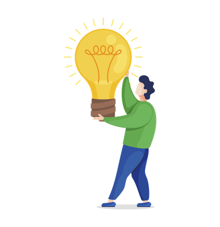 Man with idea  Illustration