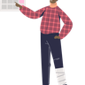 man with injured leg illustration