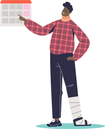 Man with injured leg  Illustration