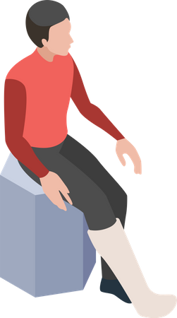 Man with injured leg  Illustration