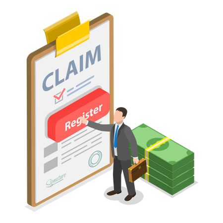 Man with Insurance claim form  Illustration