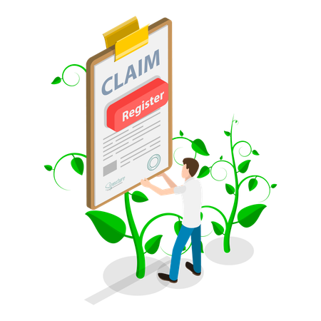 Man with Insurance claim form  Illustration