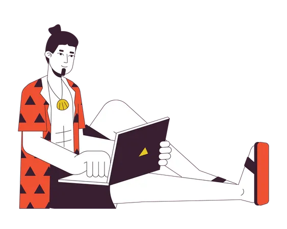 Man with laptop  Illustration