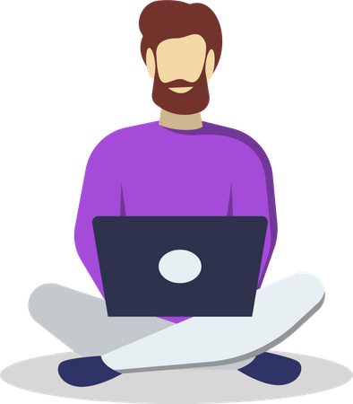 Man with laptop  Illustration