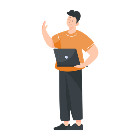 Man with laptop  Illustration