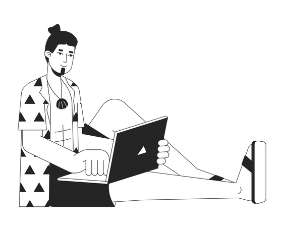 Man with laptop  일러스트레이션