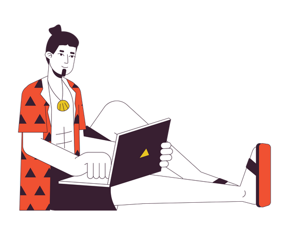 Man with laptop  일러스트레이션