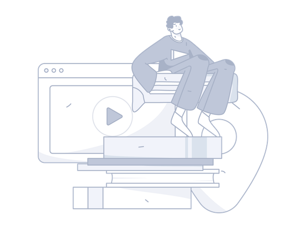 Man with Learning video  Illustration