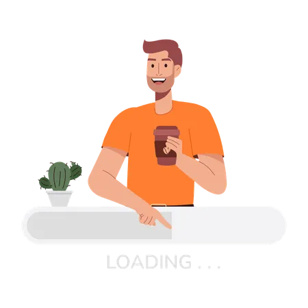 Man with Loading bar  Illustration