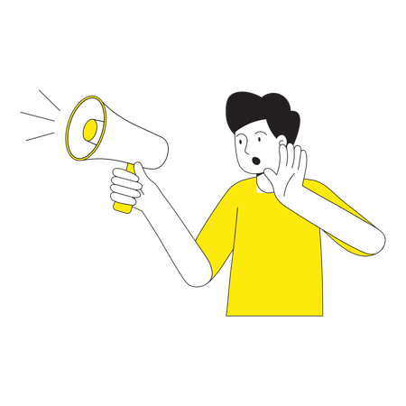 Man with loud speaker  Illustration