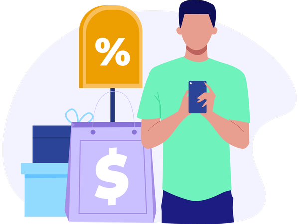 Man with Loyalty Program  Illustration