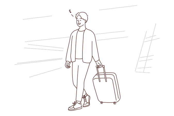 Man with luggage  Illustration