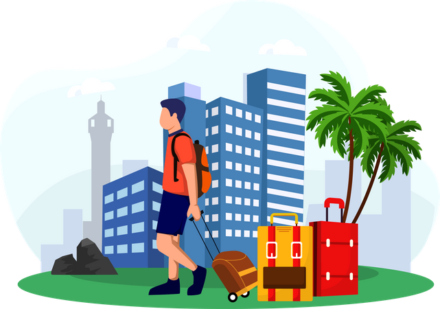 Man with luggage  Illustration