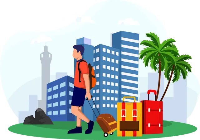 Man with luggage  Illustration