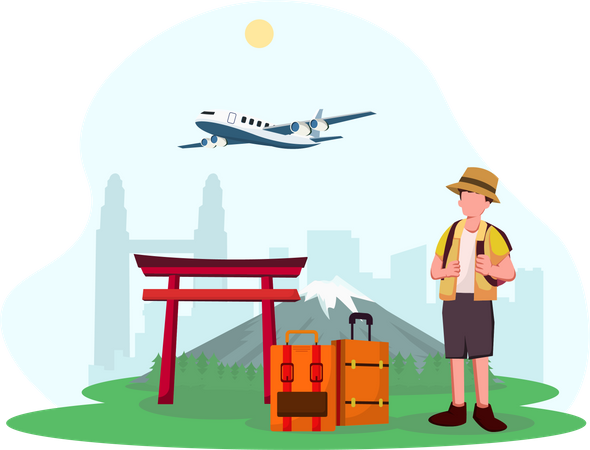 Man with luggage  Illustration