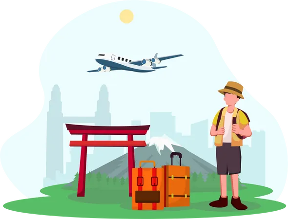 Man with luggage  Illustration