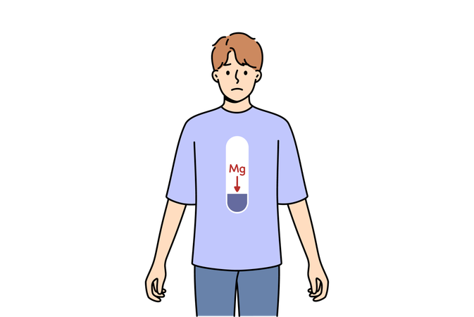 Man with magnesium deficiency  Illustration