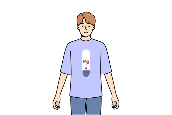 Man with magnesium deficiency  Illustration