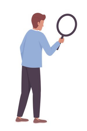 Man with magnifying glass Illustration