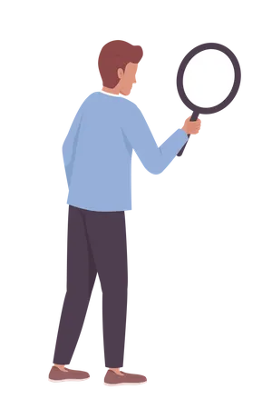 Man with magnifying glass Illustration