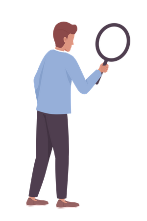 Man with magnifying glass  Illustration