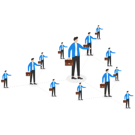 経営構造図を持つ男性  イラスト