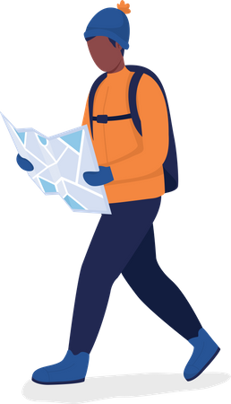 Man with map Illustration