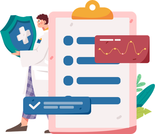 Man with Medical insurance  Illustration