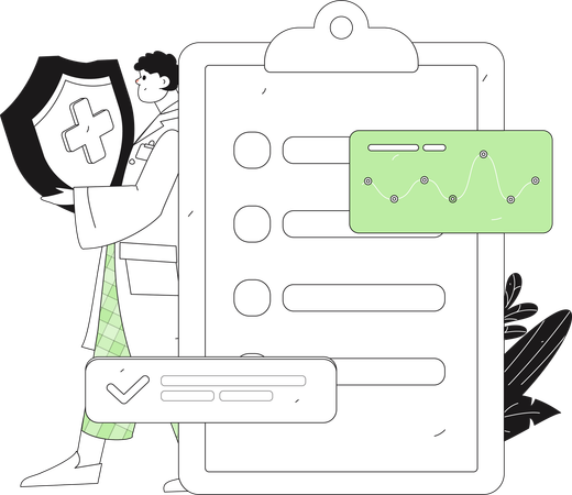 Man with Medical insurance  Illustration