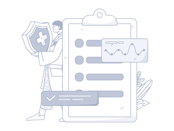 Man with Medical insurance  Illustration