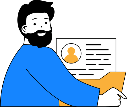 Man with medical record  Illustration