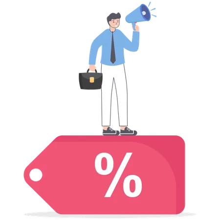 Man with megaphone doing marketing  Illustration