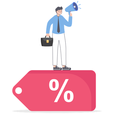 Man with megaphone doing marketing  Illustration