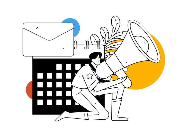 Man with megaphone  Illustration