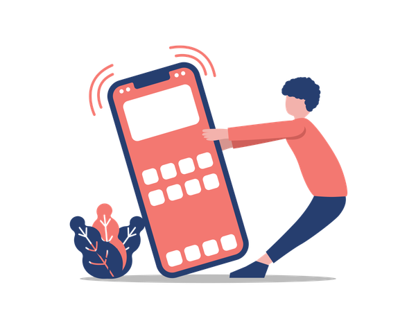 Man with mobile  Illustration