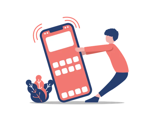 Man with mobile  Illustration